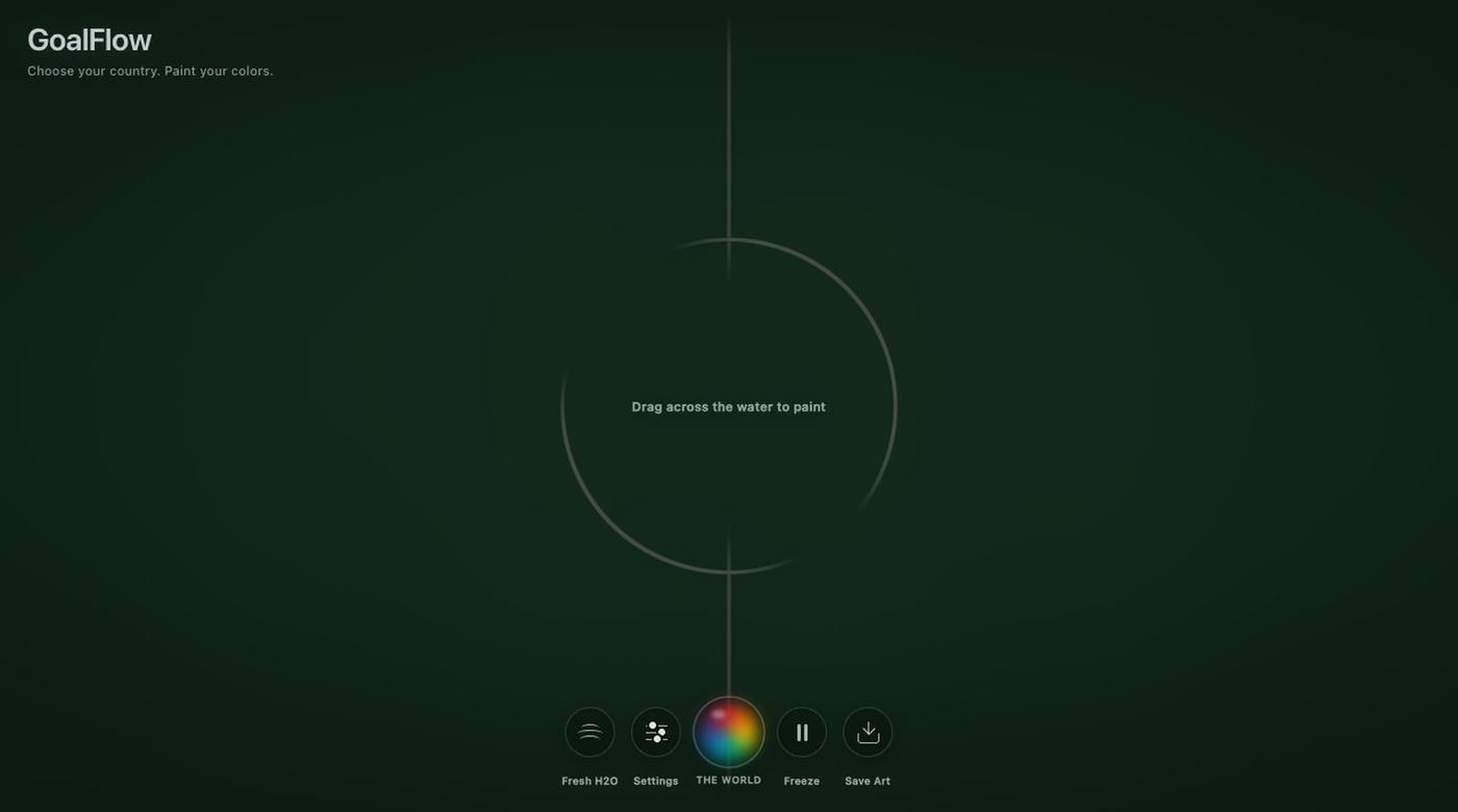 GoalFlow — Choose your country. Paint your colors. — screenshot