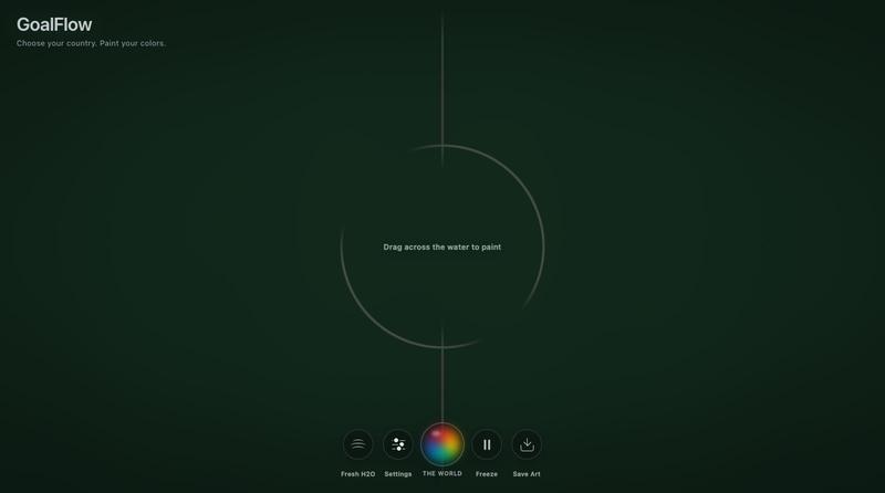 GoalFlow — Choose your country. Paint your colors. — screenshot