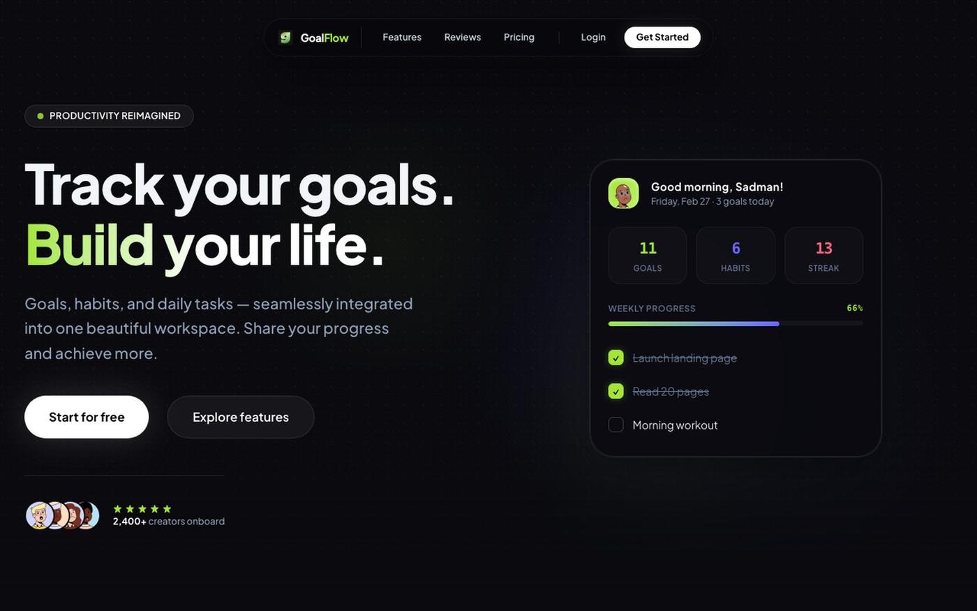 GoalFlow — screenshot