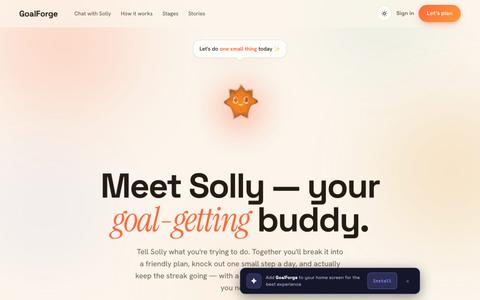 GoalForge · AI goal tracker — screenshot