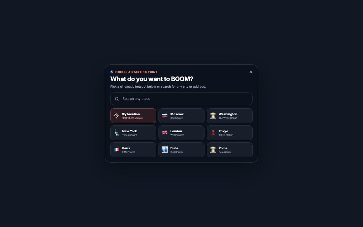 Destruction Map — Blow Up Real Buildings in Any City — screenshot