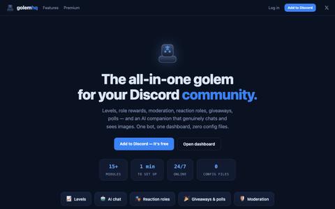 GolemHQ — level up your Discord — screenshot