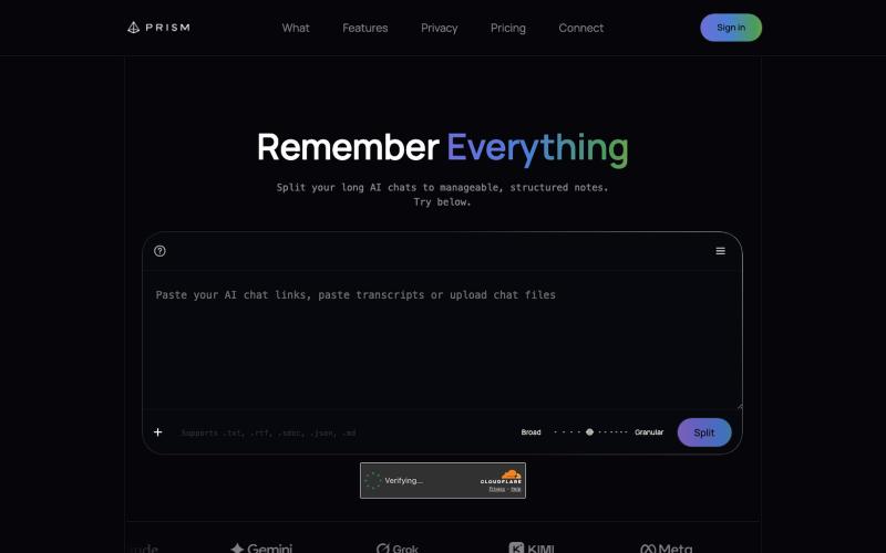 Prism | Remember everything — screenshot