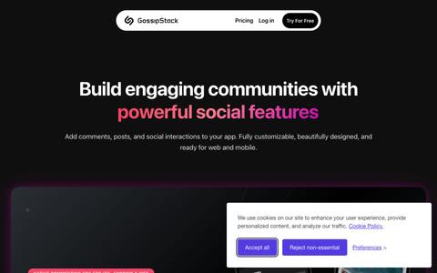 GossipStack — Drop-in Commenting & Social Feed SDKs for Web and Mobile Apps — screenshot