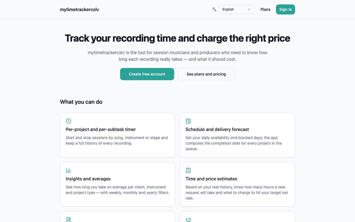 Time Tracker — Project & Subtask Tracking — screenshot
