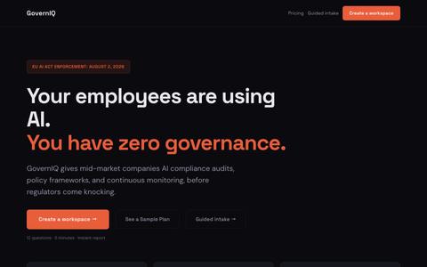 GovernIQ - AI Compliance Before the Deadline — screenshot
