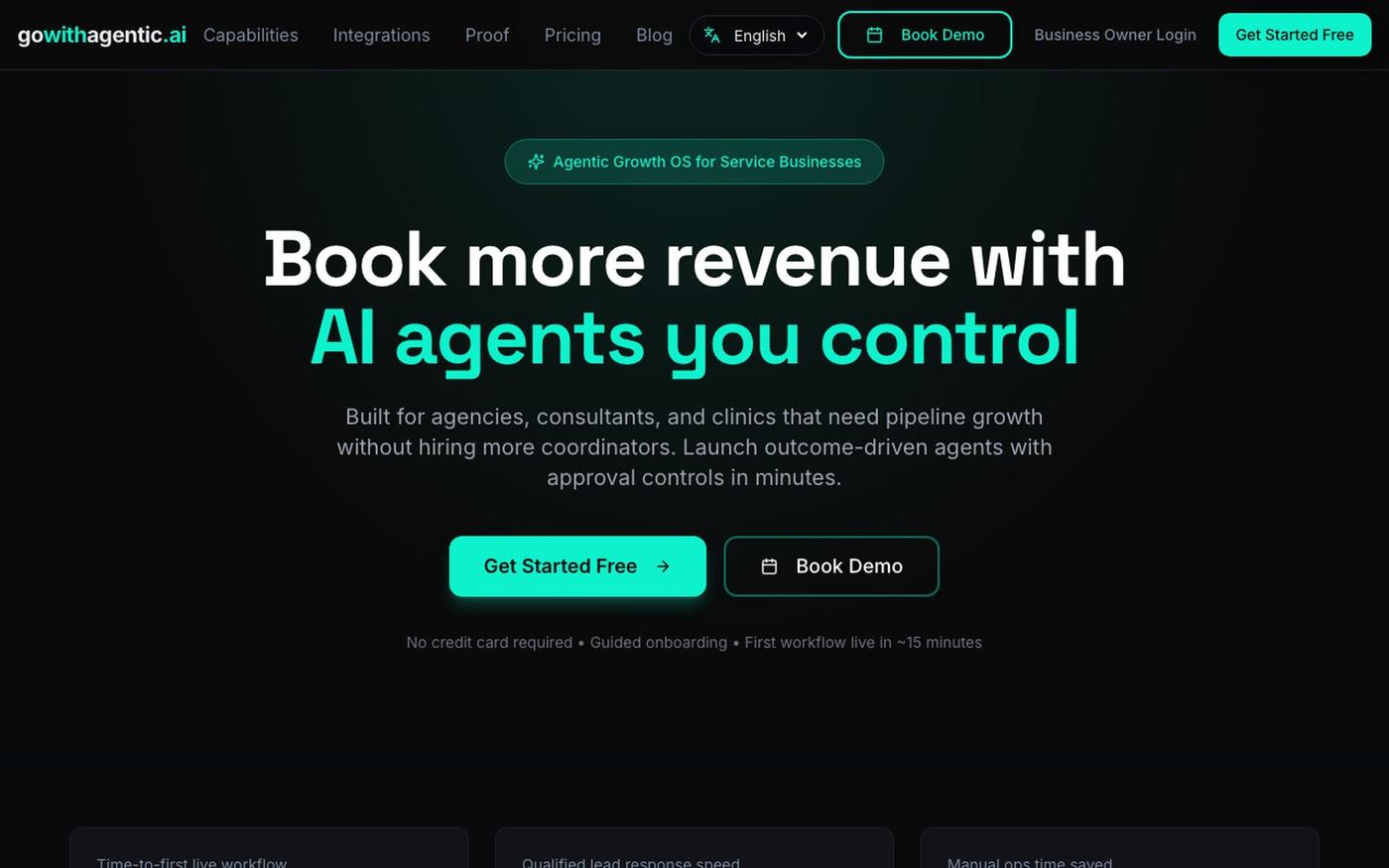 GoWithAgentic.ai - AI Business Automation Platform — screenshot