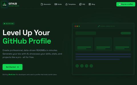 GPRM - Free GitHub Profile README Maker | Create Professional READMEs — screenshot