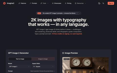 GPT Image 2 — Text-to-Image & Image-to-Image AI Generator — screenshot