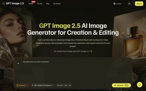 GPT Image 2.5 AI Image Generator for Creation & Editing — screenshot