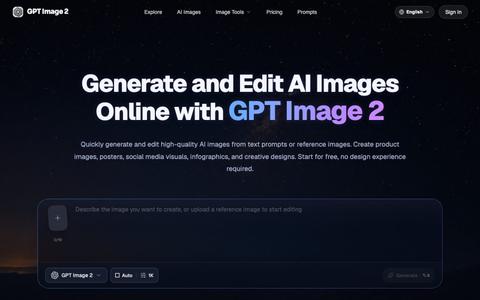 GPT Image 2 — Free Online AI Image Generator and Editor — screenshot
