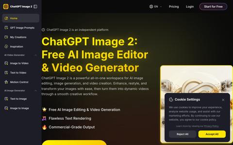 ChatGPT Image 2 - Free AI Image Editor & Video Generator — screenshot