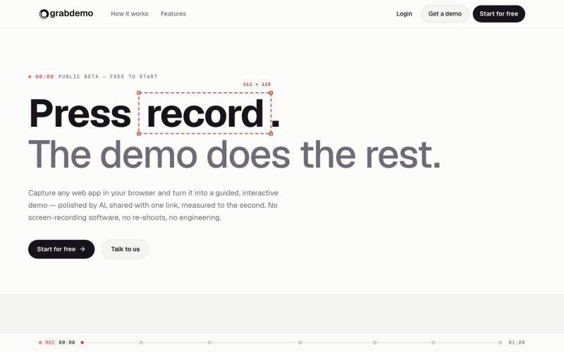 grabdemo — Press record. The demo does the rest. — screenshot