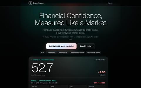 GraceFinance - Financial Confidence, Measured Daily — screenshot