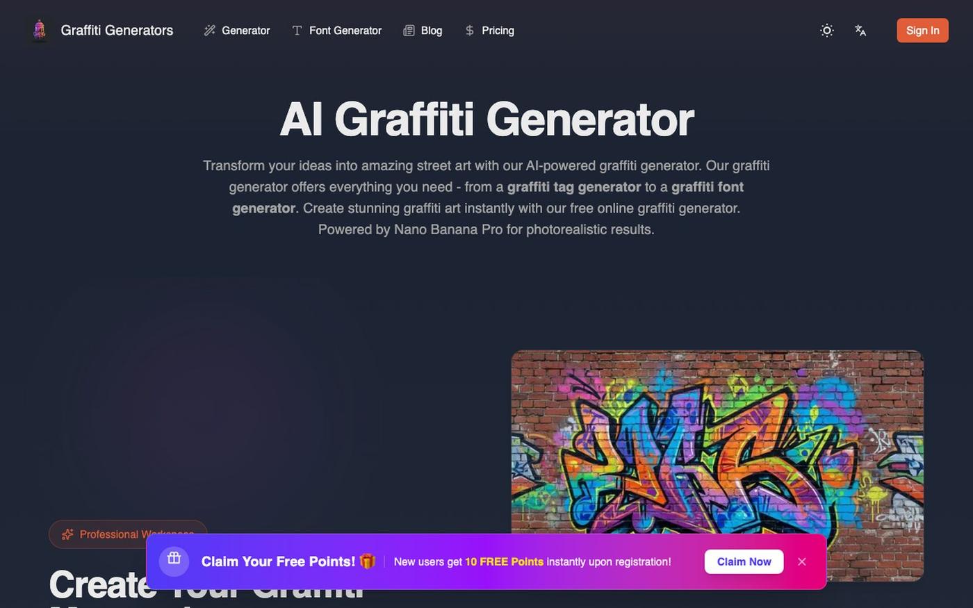 Graffiti Generator - AI Street Art Creator — screenshot