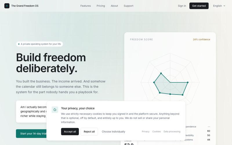The Grand Freedom OS — screenshot