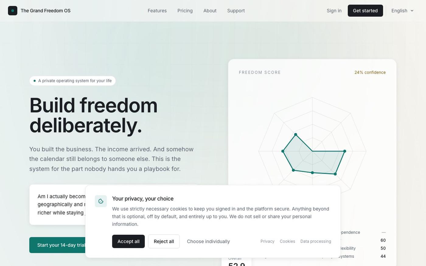 The Grand Freedom OS β screenshot