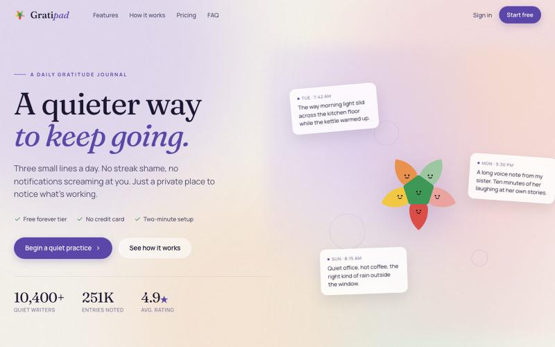Gratipad — Daily Gratitude Journal — screenshot