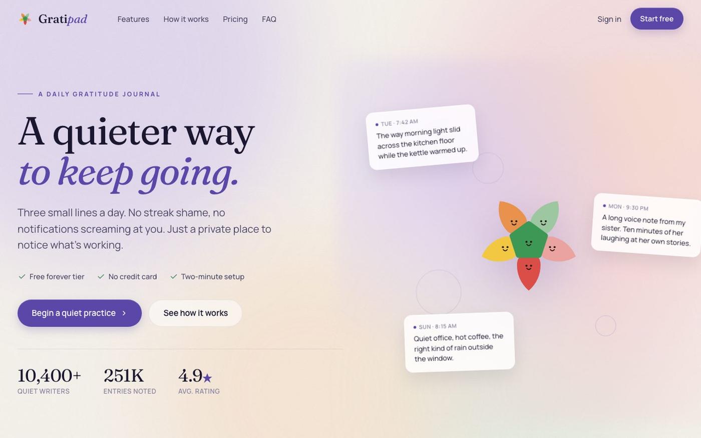 Gratipad — Daily Gratitude Journal — screenshot