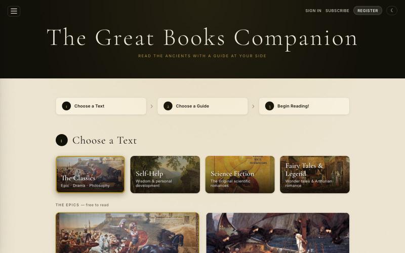 The Great Books Companion — screenshot