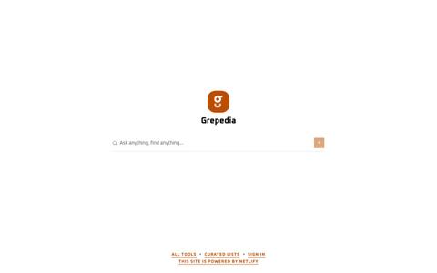 Grepedia • Search Tools Worldwide — screenshot