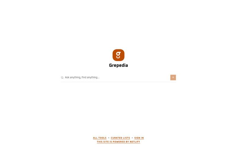Grepedia • Search Tools Worldwide — screenshot