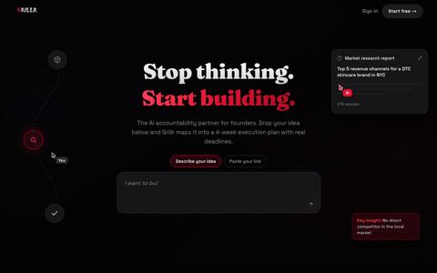 GRILLR: The AI Accountability Partner for Founders — screenshot