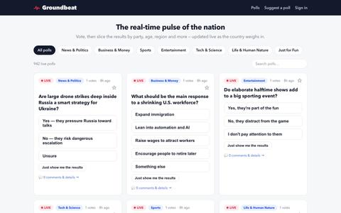 Groundbeat — the real-time pulse of the nation — screenshot