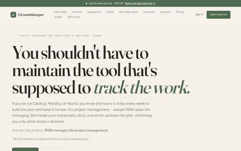 Groundskeeper — The PM you never hired — screenshot