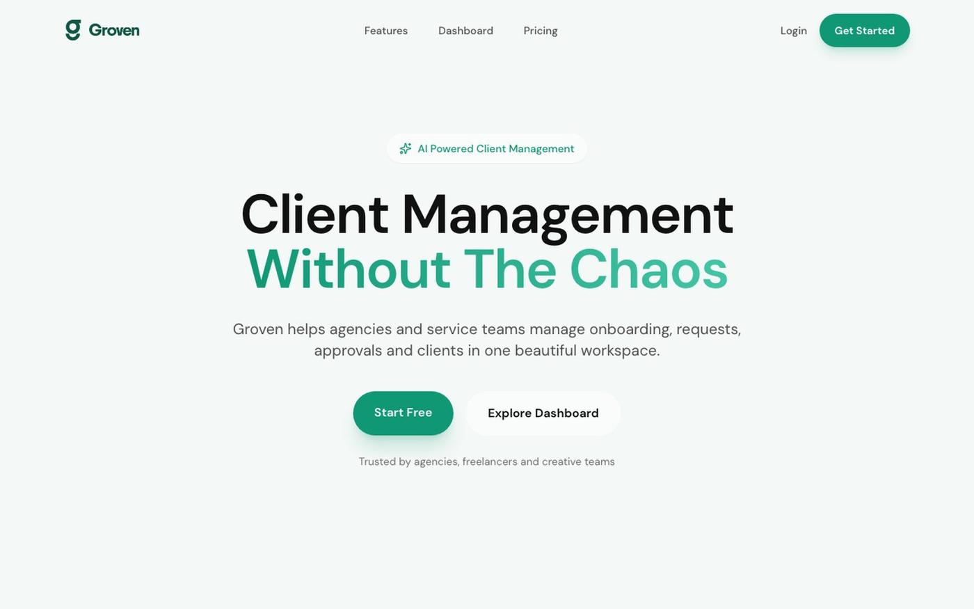 Groven — Client Management Without The Chaos — screenshot