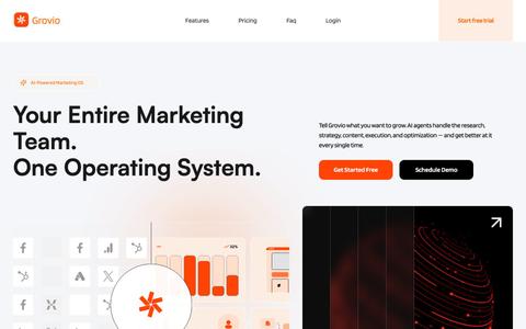 Grovio AI — Autonomous Marketing OS for Startups — screenshot