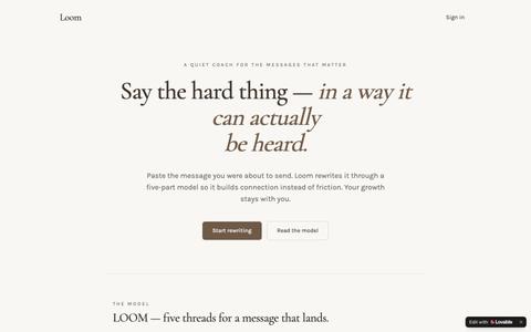 Loom — rewrite messages for closer relationships — screenshot