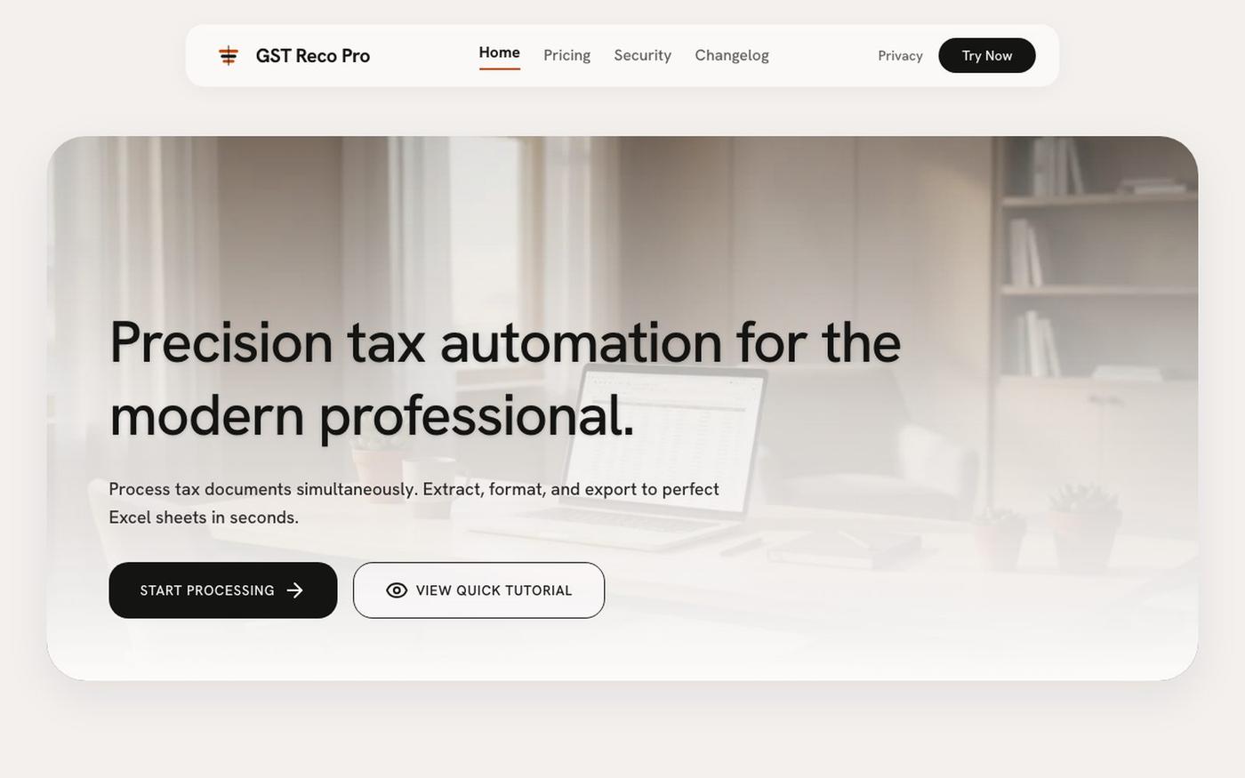 GST Reco Pro - Bulk GSTR & TDS Challan PDF to Excel Converter — screenshot