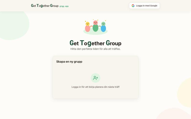 Get Together Group - Hitta det bästa datumet för alla — screenshot