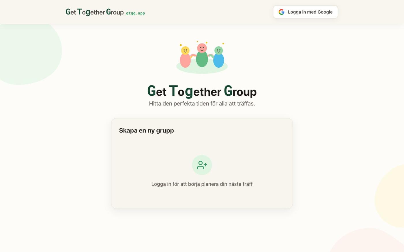 Get Together Group - Hitta det bästa datumet för alla — screenshot