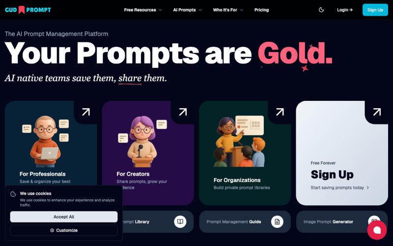 Efficient Prompt Management System · Gud Prompt — screenshot