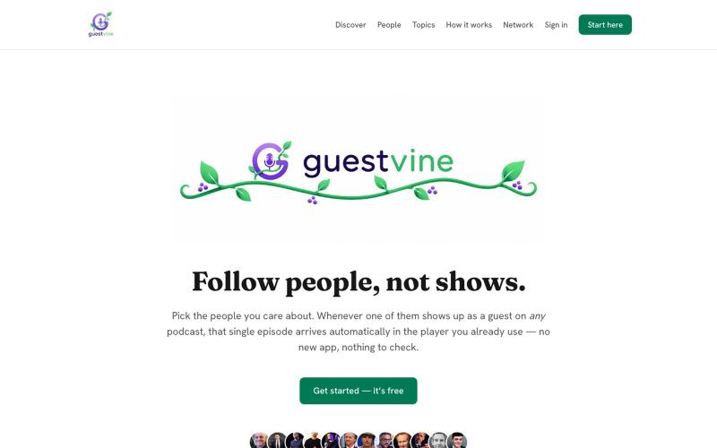 GuestVine — podcast guest appearances, automatically — screenshot