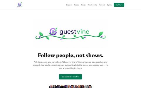 GuestVine — podcast guest appearances, automatically — screenshot