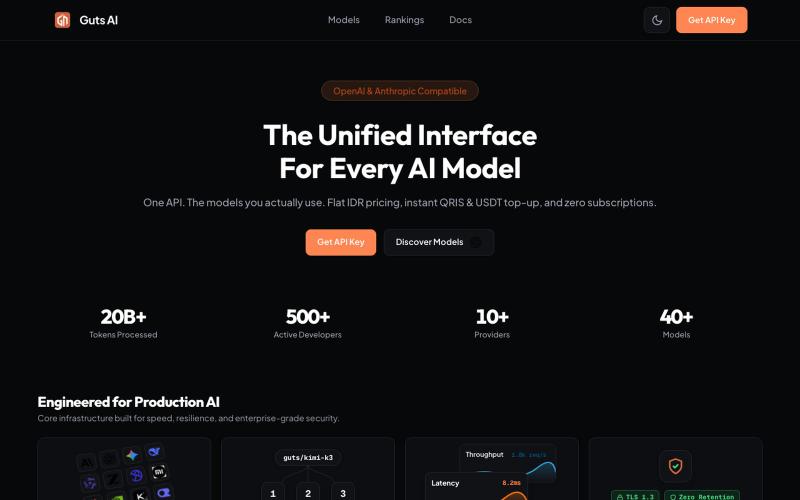 Guts AI: The Unified Interface for Every AI Model — screenshot