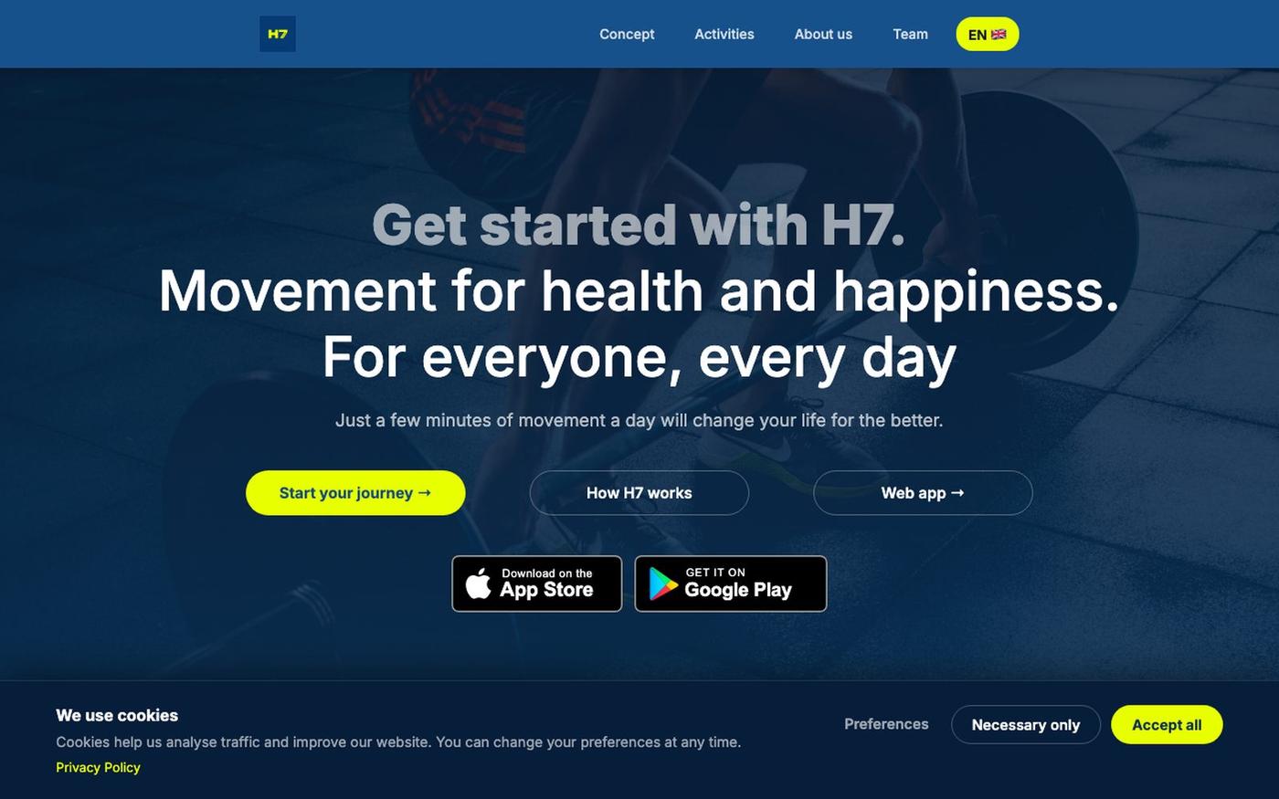 H7active — Pohybová motivační platforma — screenshot