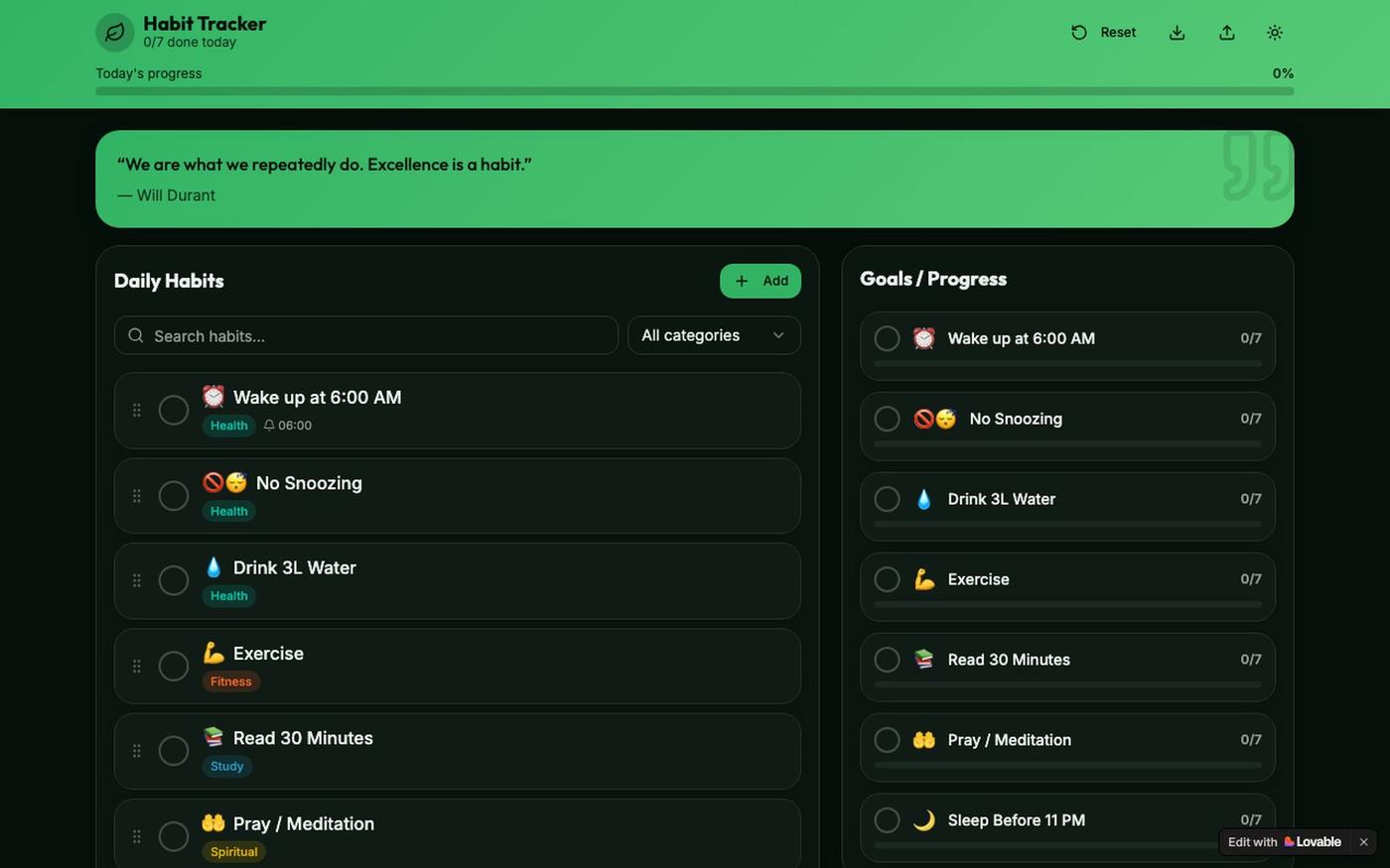 Habit Tracker — Build Better Daily Routines — screenshot