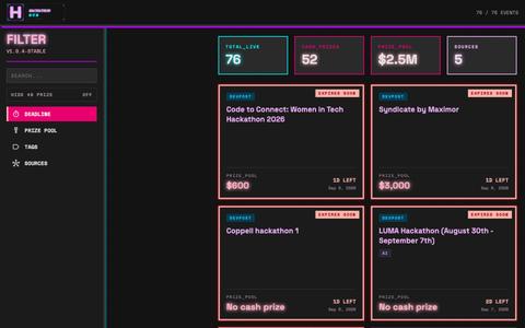 Hackathon Hub — screenshot
