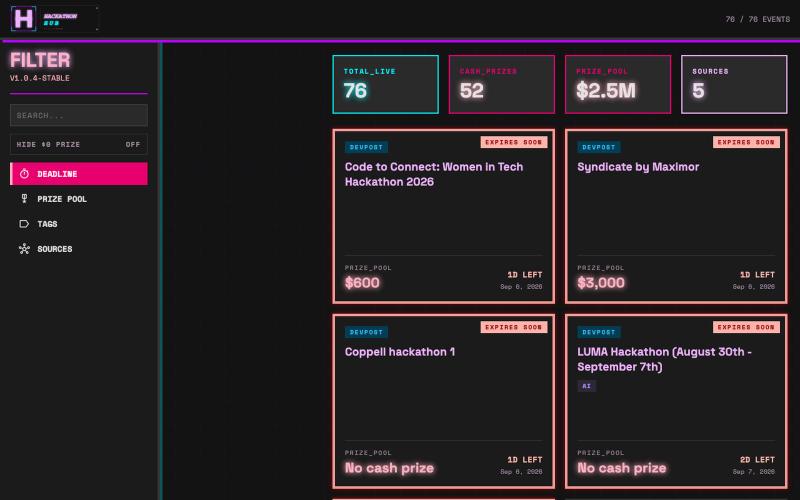 Hackathon Hub — screenshot
