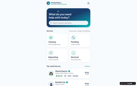HandyHelpers — Book trusted home help by the hour — screenshot