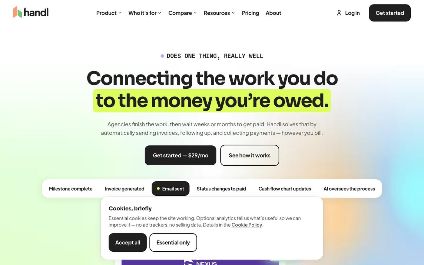 Agency Billing That Clients Actually Enjoy | Handl — screenshot