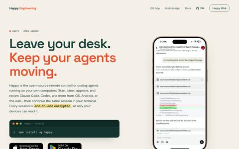 Happy — Remote Control for Claude Code & Codex — screenshot