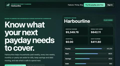 Harbourline | Make payday feel predictable — screenshot