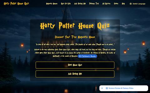Harry Potter House Quiz | Free Hogwarts Sorting Hat Test — screenshot