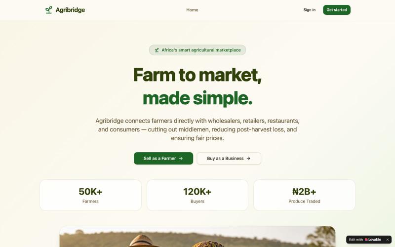 Agribridge — Farm to Market, Made Simple — screenshot
