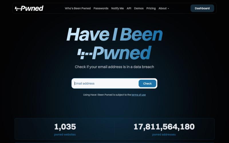 Have I Been Pwned: Check if your email address has been exposed in a data breach — screenshot